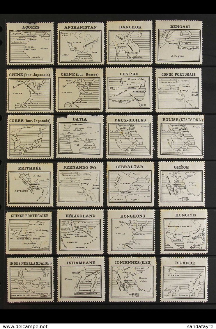 MAPS  FRANCE Circa 1900's All Different Collection Of Mint Labels, each Showing The Geographic Location Of A Country Or  - Non Classificati