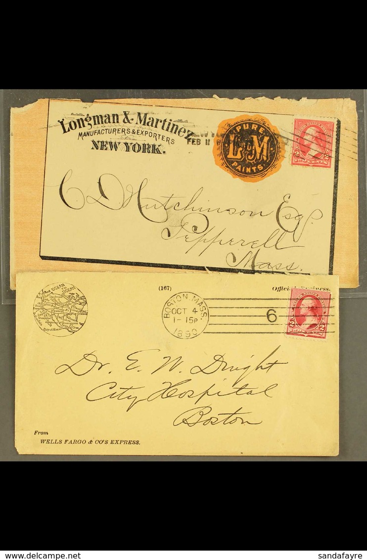 MAPS  USA C.1890s Two Covers, One From "Wells Fargo & Co's Express" With Small Map Of USA In Top Corner, Fine Condition, - Non Classificati