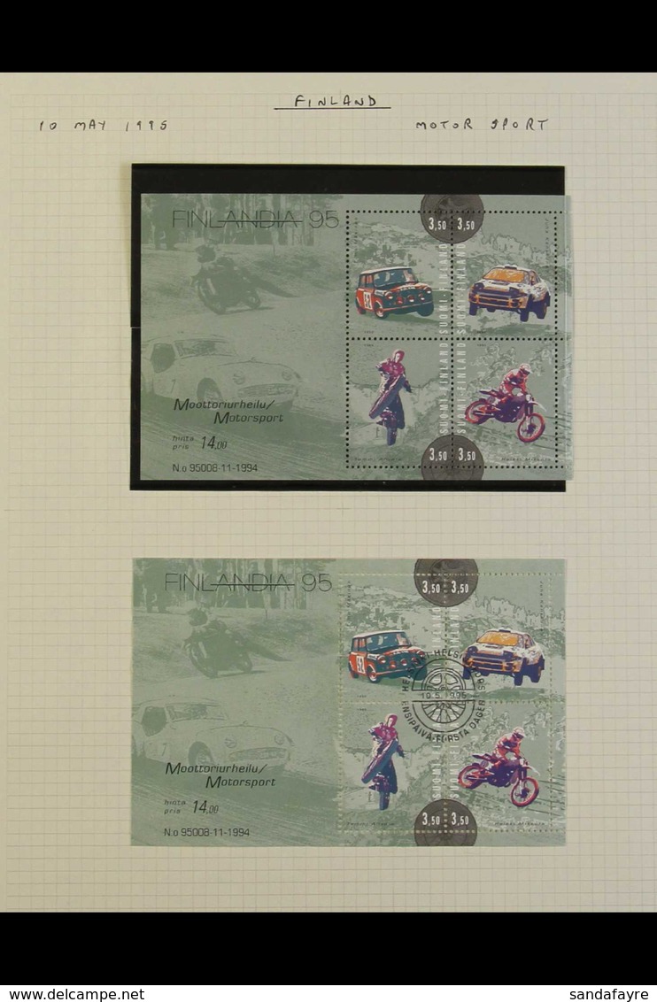 MOTORCYCLES  FINLAND 1937-2015 Collection Of Mostly Covers On Leaves, Includes 1937 Postcard With "Elaintarhanajo Djurga - Non Classificati