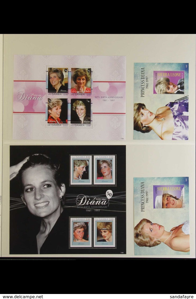 PRINCESS DIANA  2007-2011 World Superb Never Hinged Mint Collection Of All Different MINI-SHEETS On Stock Pages, Include - Non Classificati