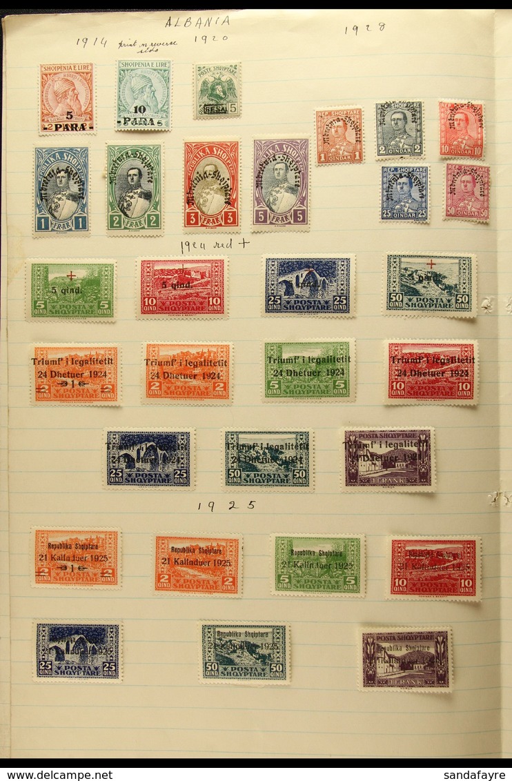 1914-1939 FINE MINT  All Different Collection. Note 1924 Red Cross Set, 1925 Return Of Government Set, 1925 Proclamation - Albania