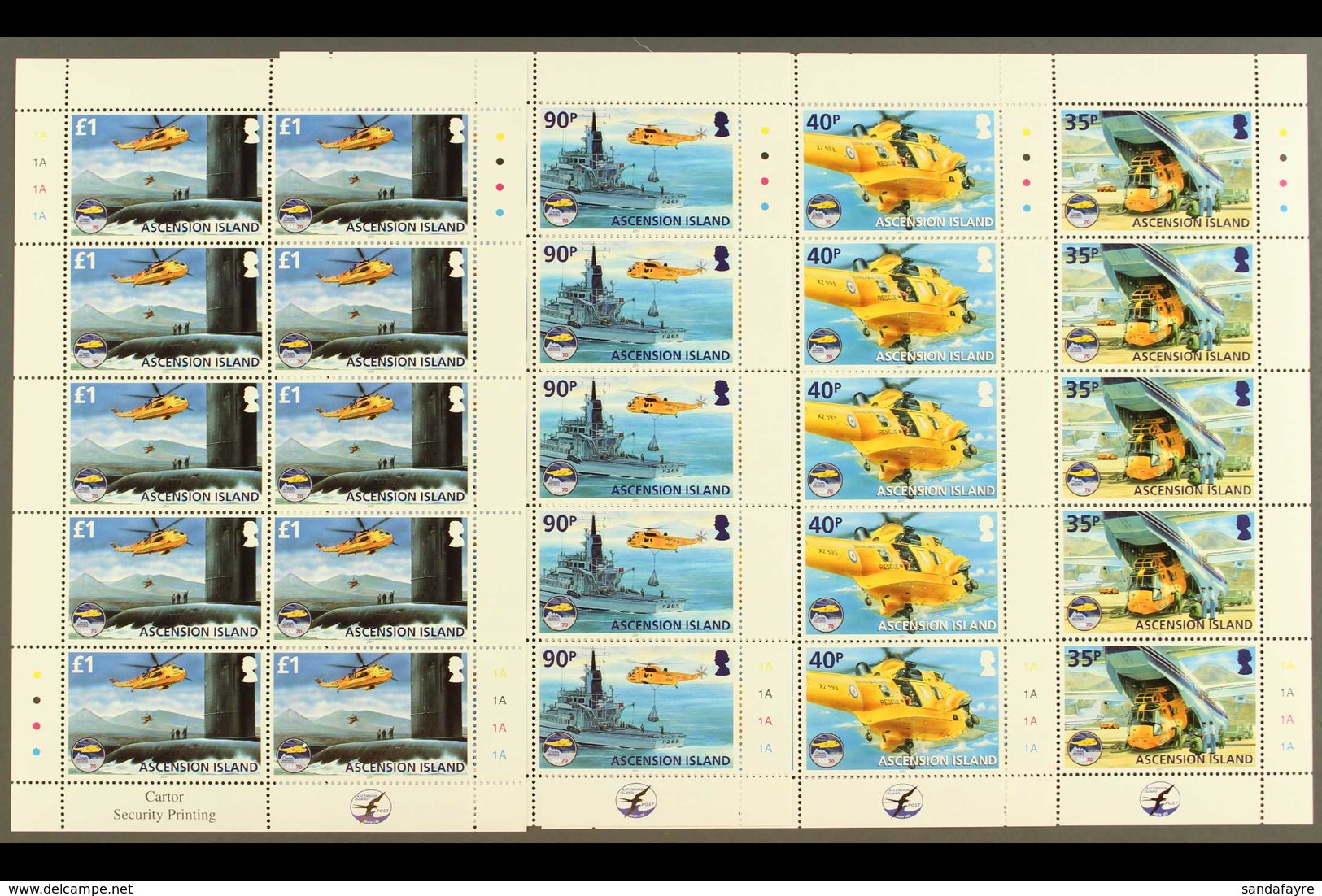 2011  Search & Rescue Set, SG 1103/6, In Sheetlets Of 10. NHM (4 Sheetlets) For More Images, Please Visit Http://www.san - Ascension