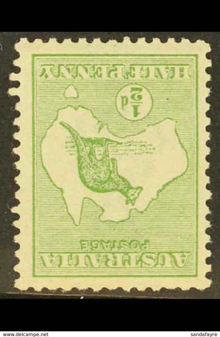 1913-14  ½d Green Kangaroo With WATERMARK INVERTED Variety, SG 1bw, Fine Mint. For More Images, Please Visit Http://www. - Andere & Zonder Classificatie