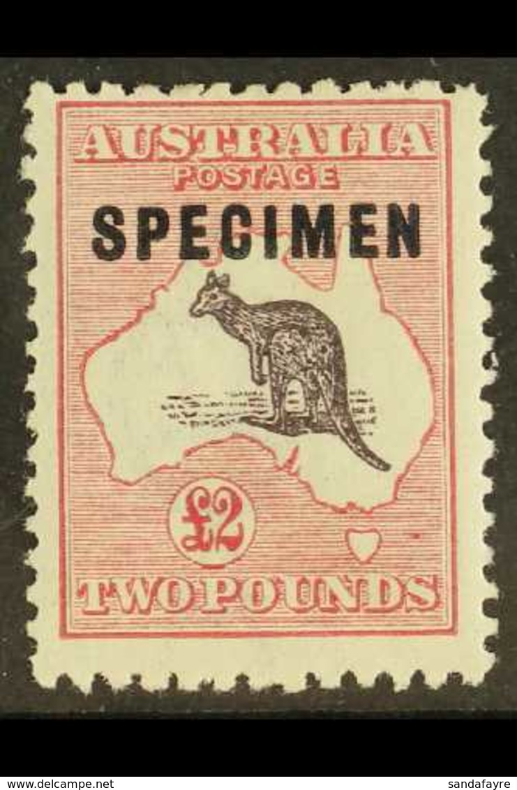 1915-27  £2 Purple-black & Pale Rose Kangaroo With "SPECIMEN" Overprint Type C (SG 45bs, BW 56xb), Fine Mint With Minima - Andere & Zonder Classificatie