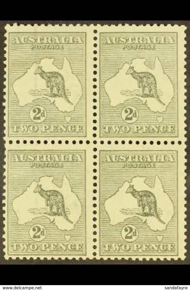 1915-27 BLOCK OF 4  2d Grey Kangaroo, Die I, Wmk Narrow Crown, SG 35, Very Fine Mint With Three Stamps Being Never Hinge - Andere & Zonder Classificatie