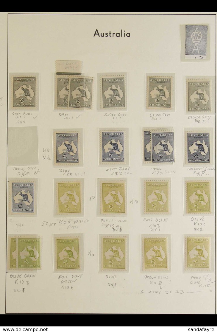 1915-27 MINT SHADES COLLECTION  THIRD WATERMARK Incl. 2d Die I X6 In Various Shades, 2½d With Shades From Pale To Deep B - Altri & Non Classificati