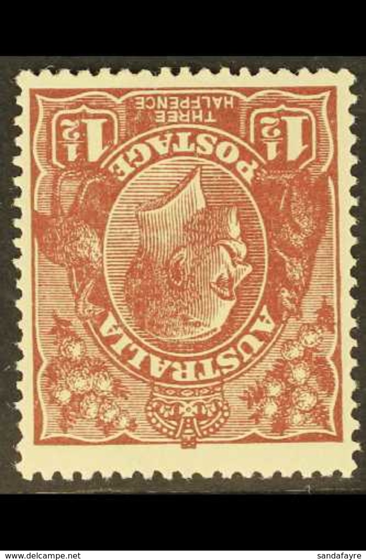 1918-23  1½d Deep Red-brown George V Head With Wmk Inverted Variety, SG 59w, Never Hinged Mint. For More Images, Please  - Sonstige & Ohne Zuordnung