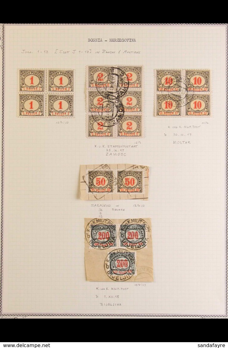 BOSNIA AND HERZEGOVINA  POSTAGE DUES 1904 Specialized Mint & Used Collection With Various Identified MIXED/COMPOUND PERF - Andere & Zonder Classificatie