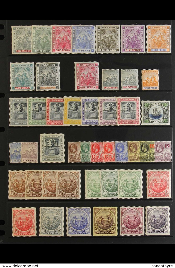 1892-1935 OLD TIME MINT COLLECTION  Presented On Stock Pages With Sets, Specimens & Top Values. This Attractive Old Coll - Barbados (...-1966)