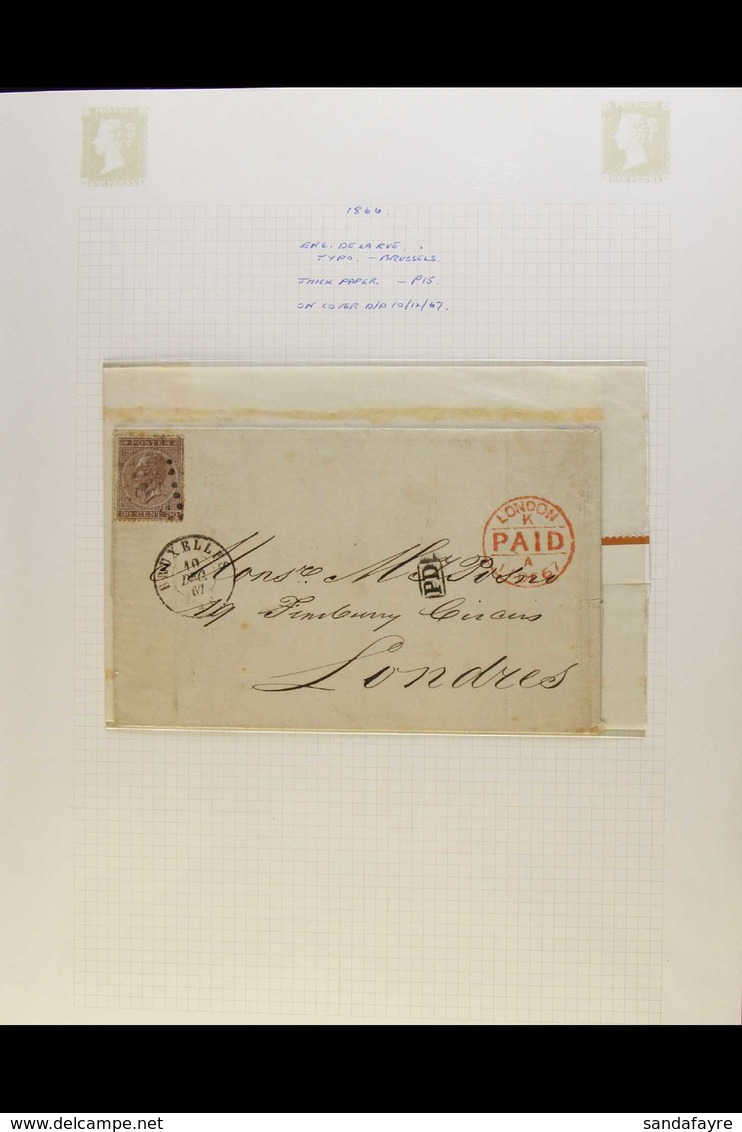 1859-1938 COVERS AND CARDS COLLECTION  (Includes 1859 Cover From Louvain To France Bearing 40c Imperf, 1866 Cover From B - Andere & Zonder Classificatie