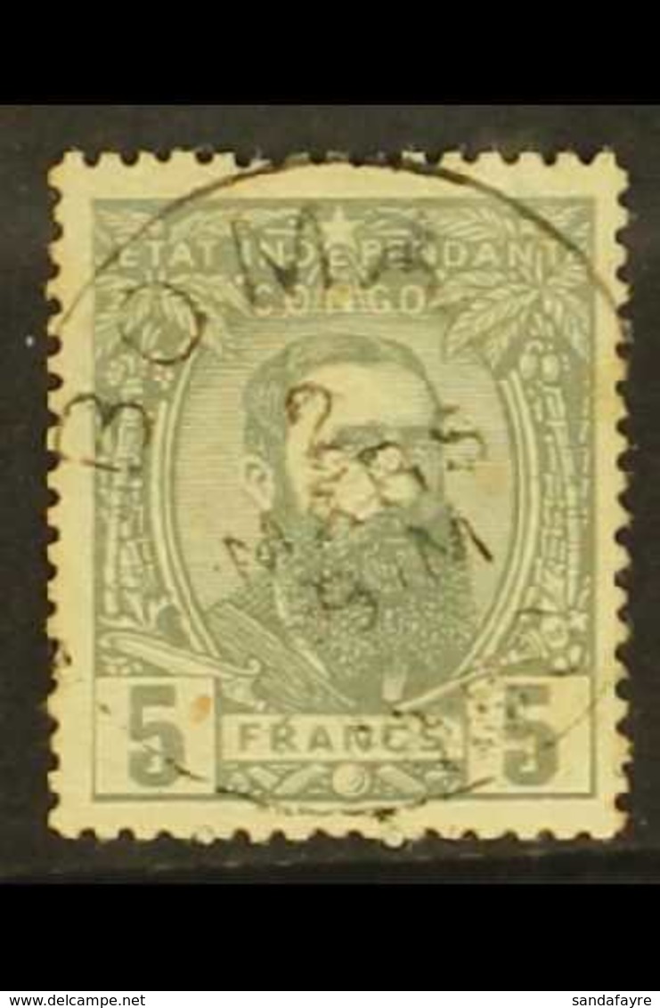 CONGO  1887-94 5f Grey, COB 12, Fine Boma Cds Used. For More Images, Please Visit Http://www.sandafayre.com/itemdetails. - Sonstige & Ohne Zuordnung