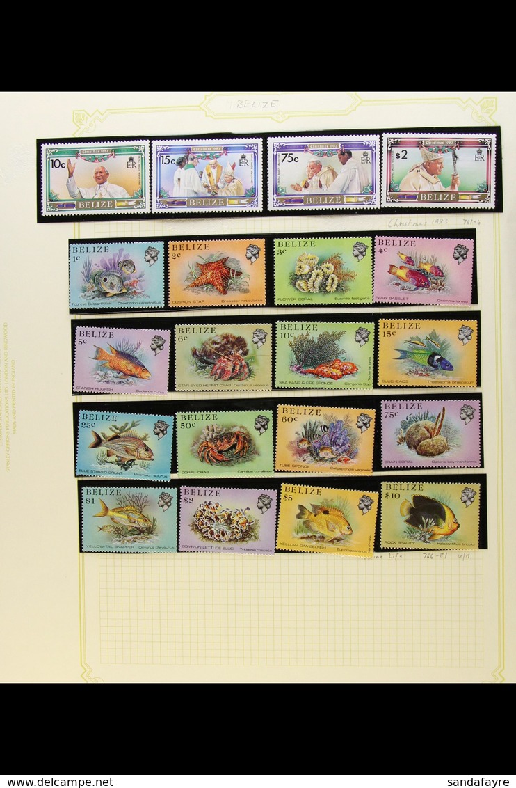 1984-2000 NEVER HINGED MINT COLLECTION  An All Different Collection Which Includes 1984-88 Marine Life Defin Set, 1993 R - Belize (1973-...)