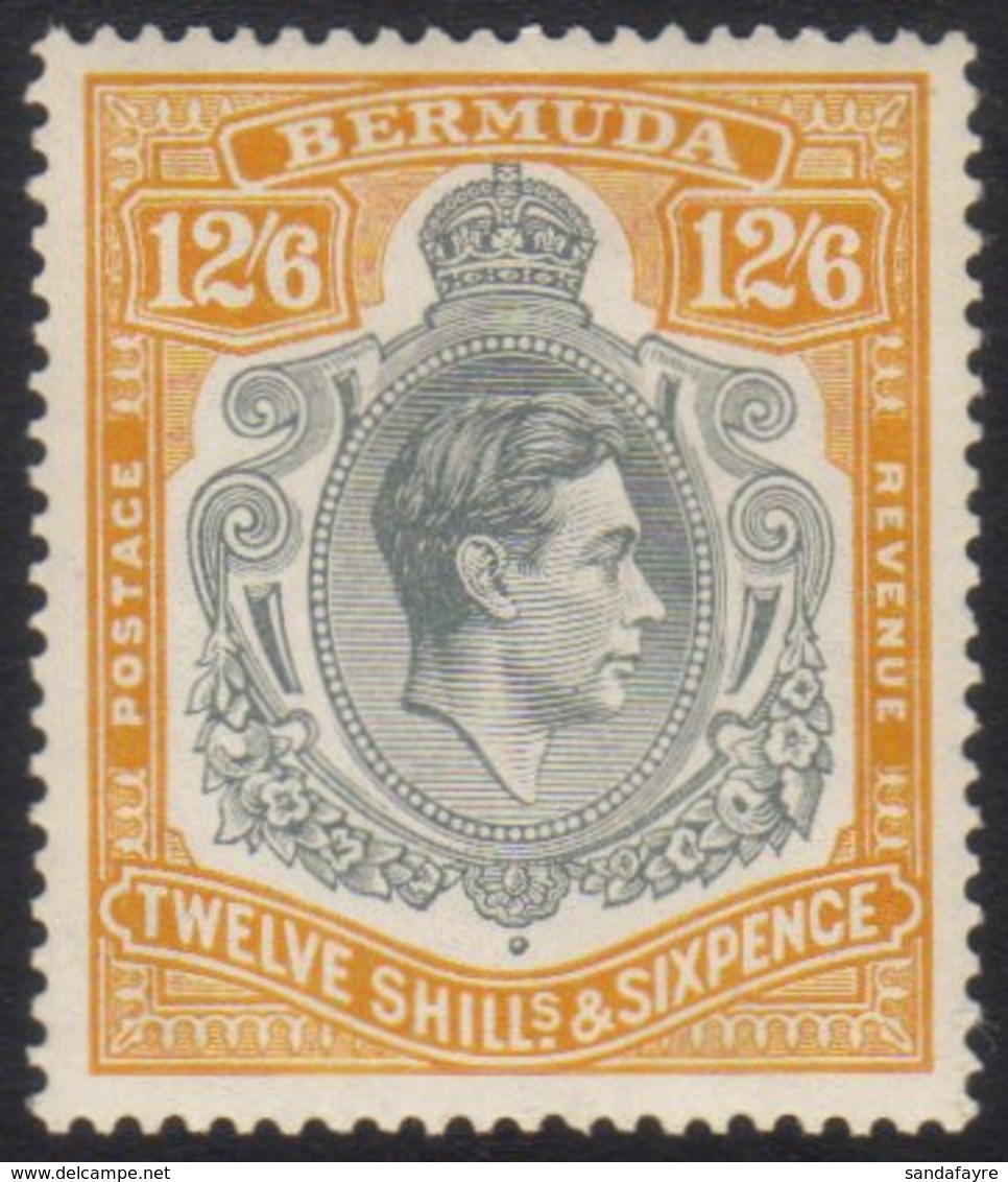 1938  12s 6d Grey And Brownish Orange SG 120a, Fine Mint, Usual Streaky Gum.  For More Images, Please Visit Http://www.s - Bermuda