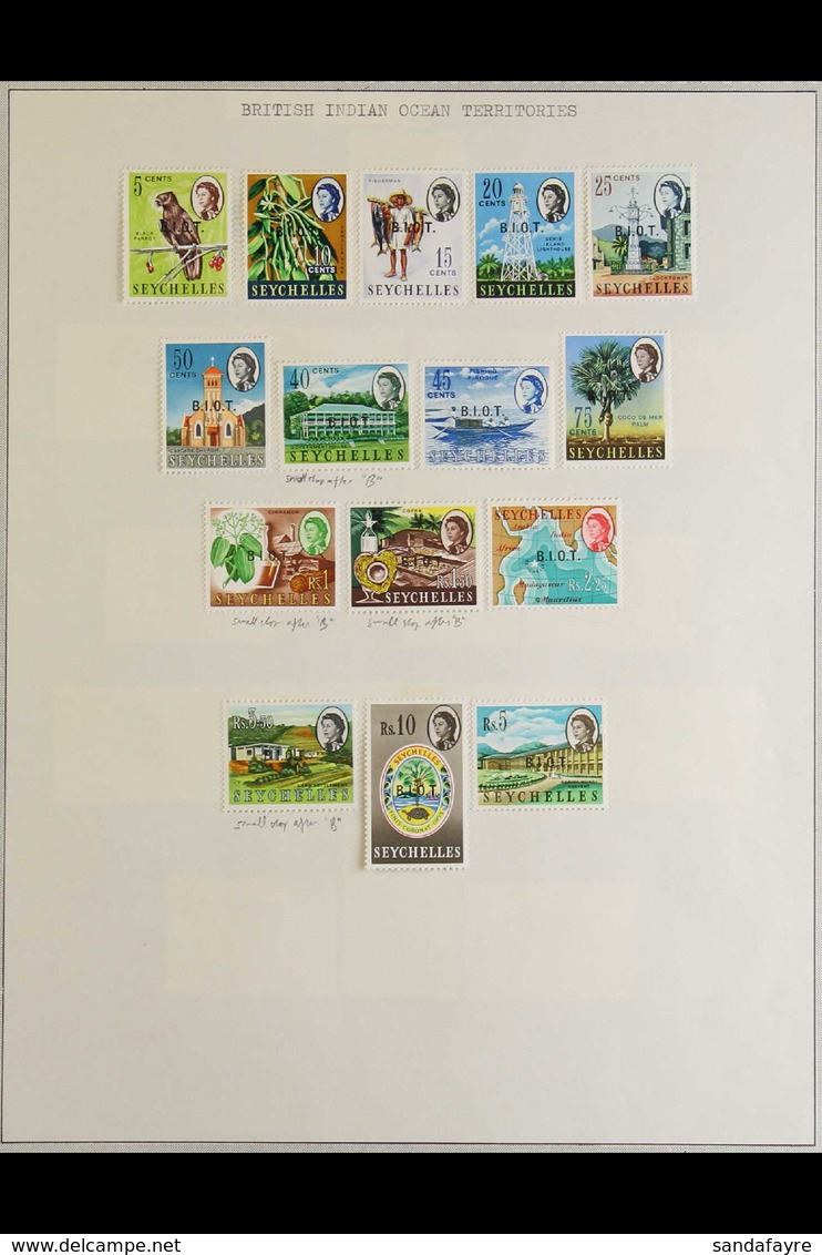 1968-1978 COMPLETE SUPERB MINT & NHM COLLECTION  On Leaves, COMPLETE For The Period, Plus Some Additional Never Hinged M - Territoire Britannique De L'Océan Indien