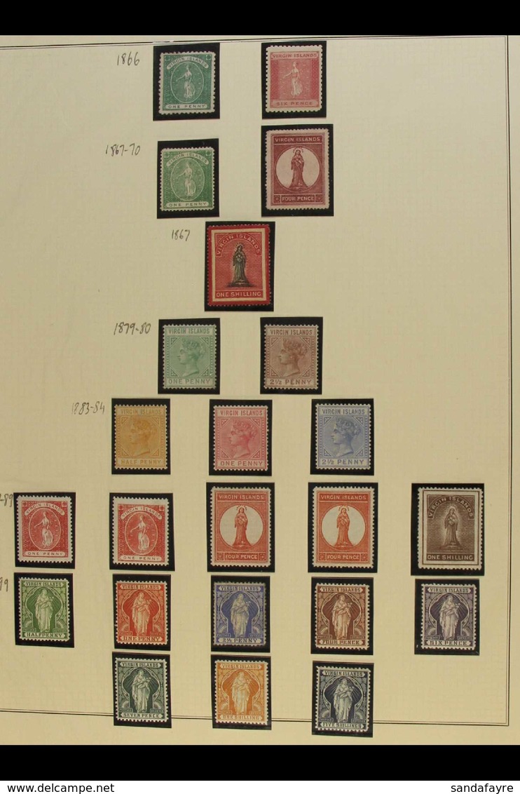 1866-1899 FINE MINT COLLECTION  In Hingeless Mounts On A Page, Inc 1866 1d (unused) & 6d, 1867-70 1d & 4d, 1867 1s, 1879 - Britse Maagdeneilanden