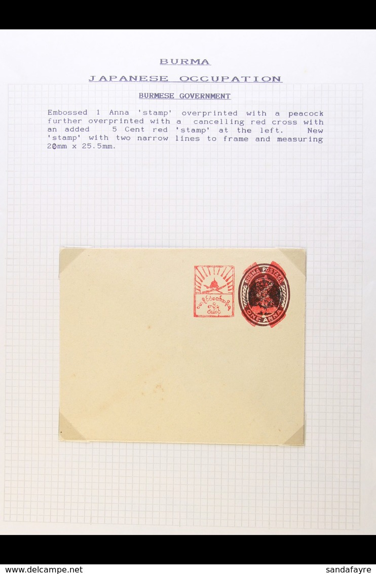 JAPANESE OCCUPATION  POSTAL STATIONERY UNUSED COLLECTION - 1943 (July) New 5c Postal Rate, Existing Stationery Cards And - Birmania (...-1947)