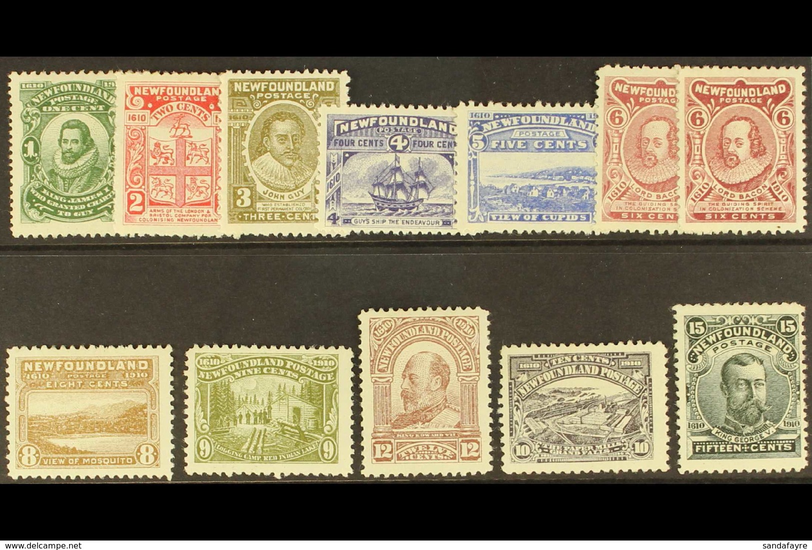 1910  Litho Colonisation Set Complete, Both 6c Claret, SG 95/105, Very Fine Mint. (12 Stamps) For More Images, Please Vi - Andere & Zonder Classificatie