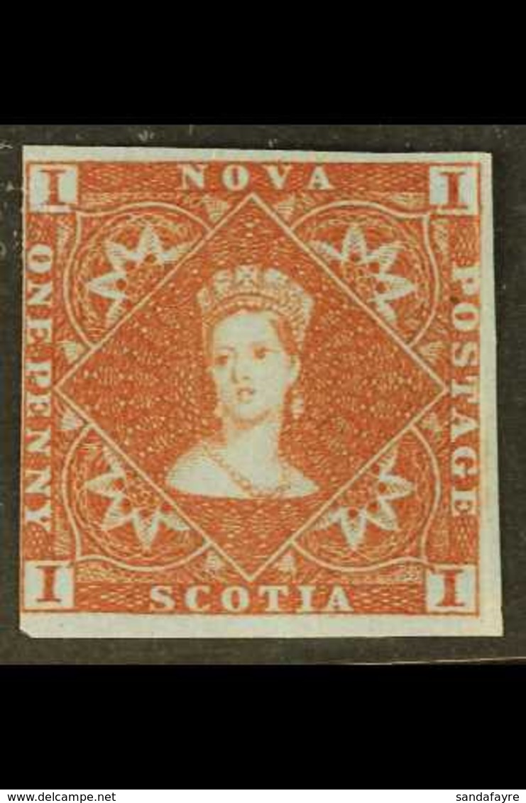 1851  1d Red Brown On Bluish Paper, SG 1, Very Fine Mint, Large Part Og. Close But Clear Margin At Left And Large Margin - Altri & Non Classificati