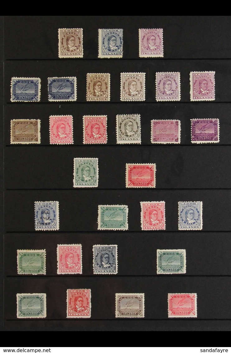 1893-1919 OLD TIME MINT COLLECTION  Presented On A Stock Page That Includes 1893-1900 Perf 12 X 11½ 1d Brown, 1d Blue &  - Cookeilanden