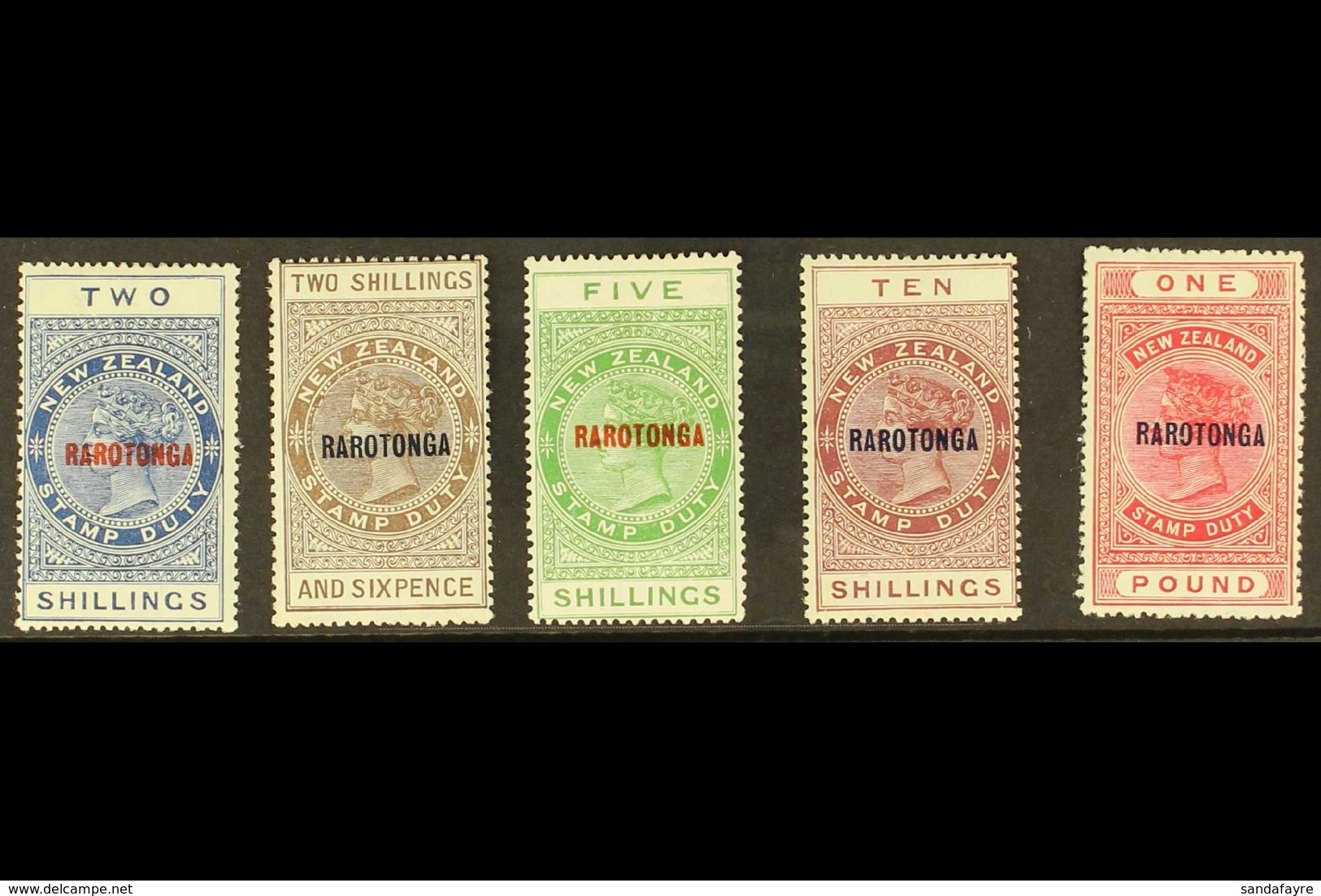 1921-23  Postal Fiscal (QV Tall Type) Set, SG 76/80, Very Fine Mint (5 Stamps) For More Images, Please Visit Http://www. - Cookeilanden