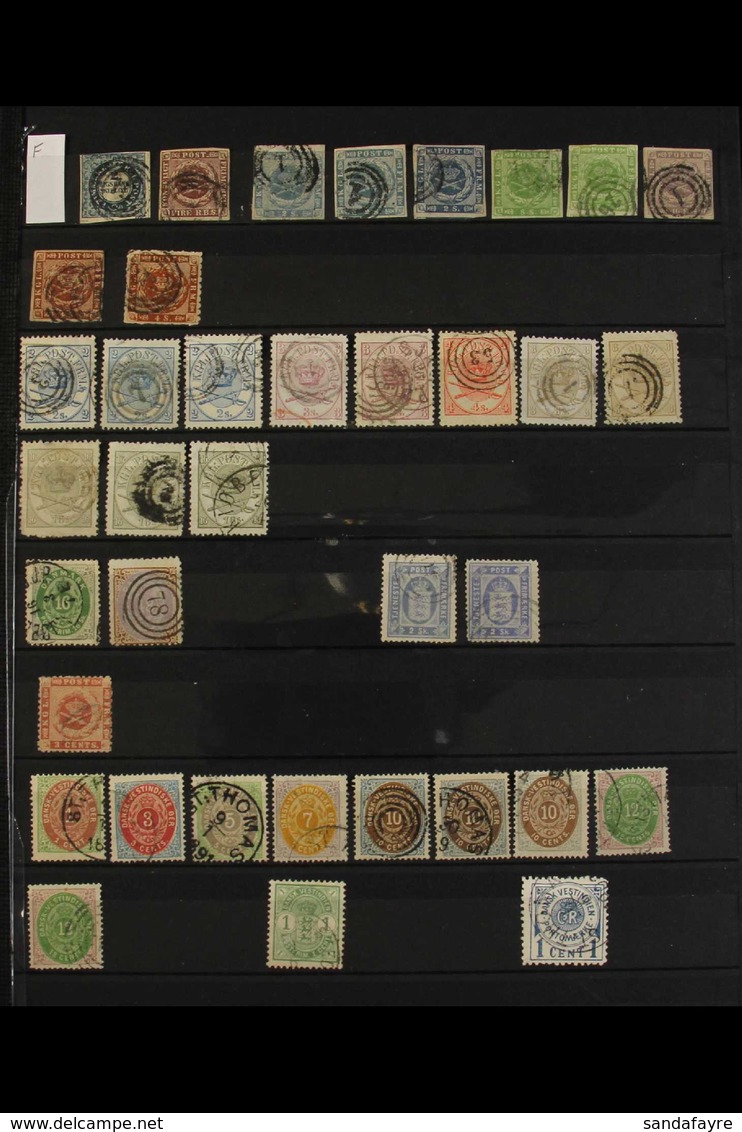 1851-1873 USED COLLECTION INCLUDING DWI  Presented On A Stock Page, Includes 1851-54 4rbs, 1854-59 Dotted Spandrels 2s ( - Altri & Non Classificati