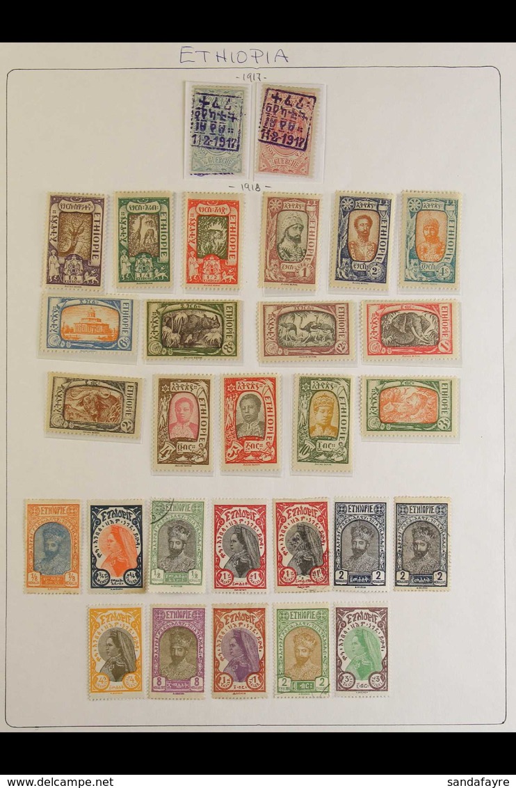 1917-1995 COLLECTION  On Leaves, Mint & Used Virtually All Different Stamps, Includes 1919 Pictorials Set Mint Etc. Fine - Etiopia