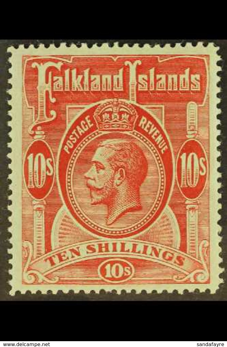 1912-20  KGV 10s Red/green, SG 68, Very Fine Mint. For More Images, Please Visit Http://www.sandafayre.com/itemdetails.a - Falklandeilanden