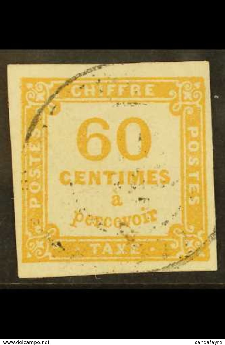 POSTAGE DUE  1871-78 60c Ochre (SG D216, Yvert 8), Lightly Used, Four Good To Large Margins, Fresh & Scarce. For More Im - Altri & Non Classificati