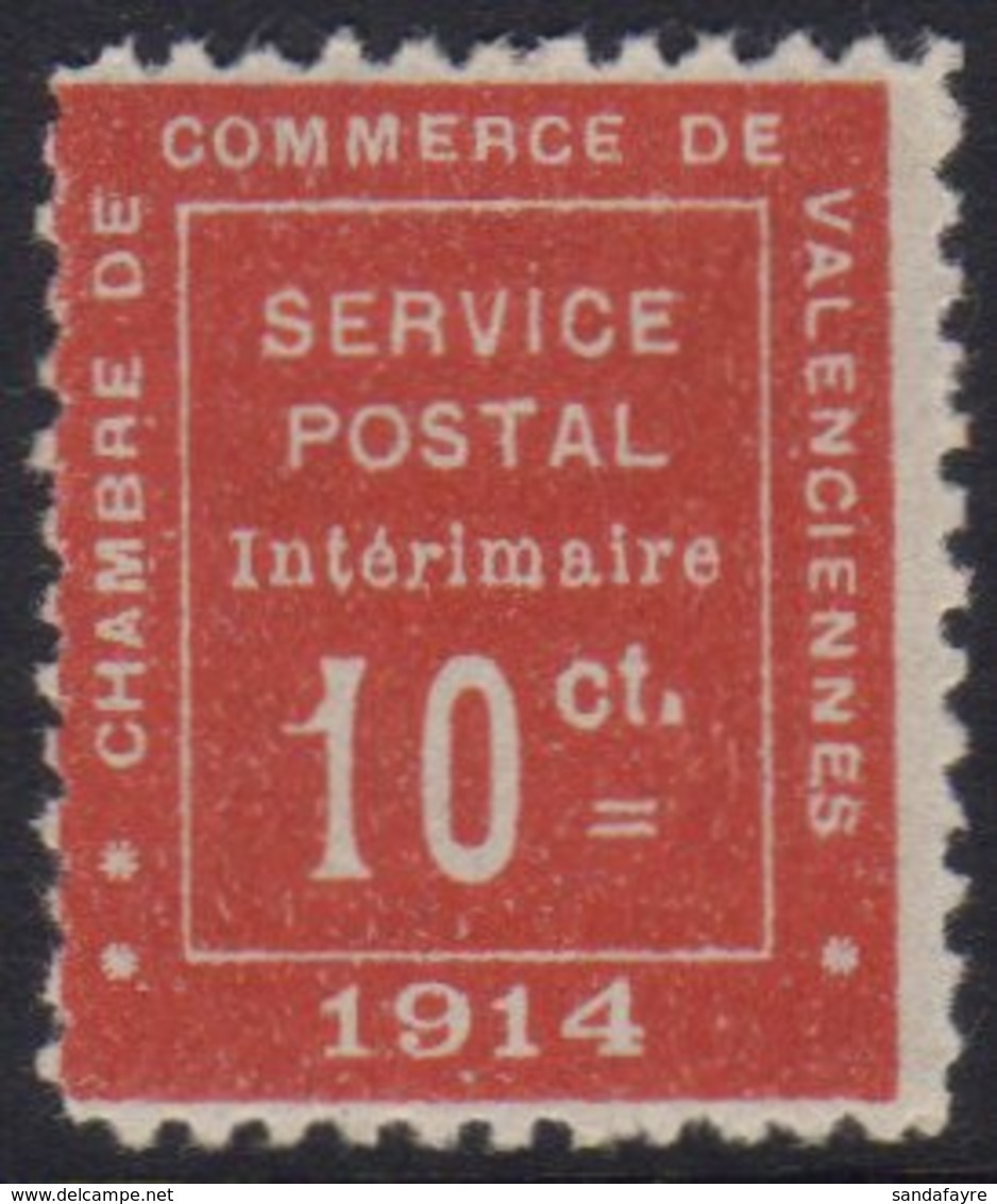 WAR STAMP  1914 10c Vermilion Inscribed "Chambre De Commerce De Valenciennes," Yvert 1, Very Fine Mint. For More Images, - Andere & Zonder Classificatie