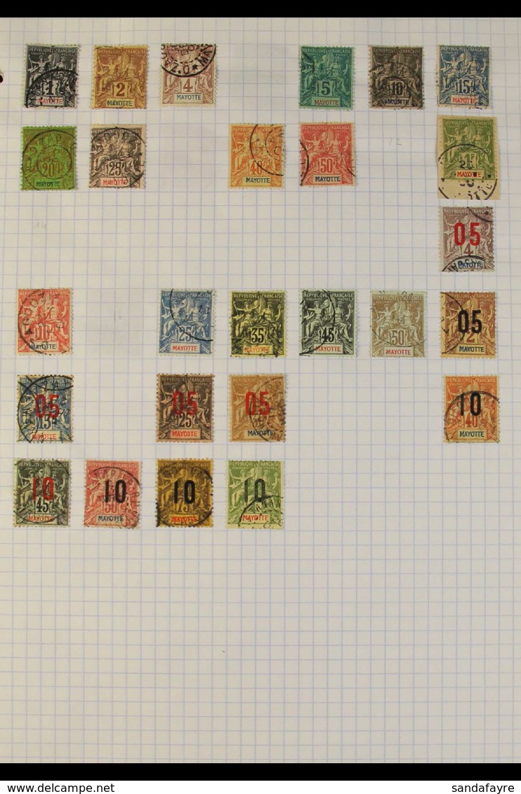 COMORO ISLANDS  A Most Useful, All Different FINE USED Collection On Pages. With ANJOUAN Including 1892-99 50c & 75c, 19 - Andere & Zonder Classificatie