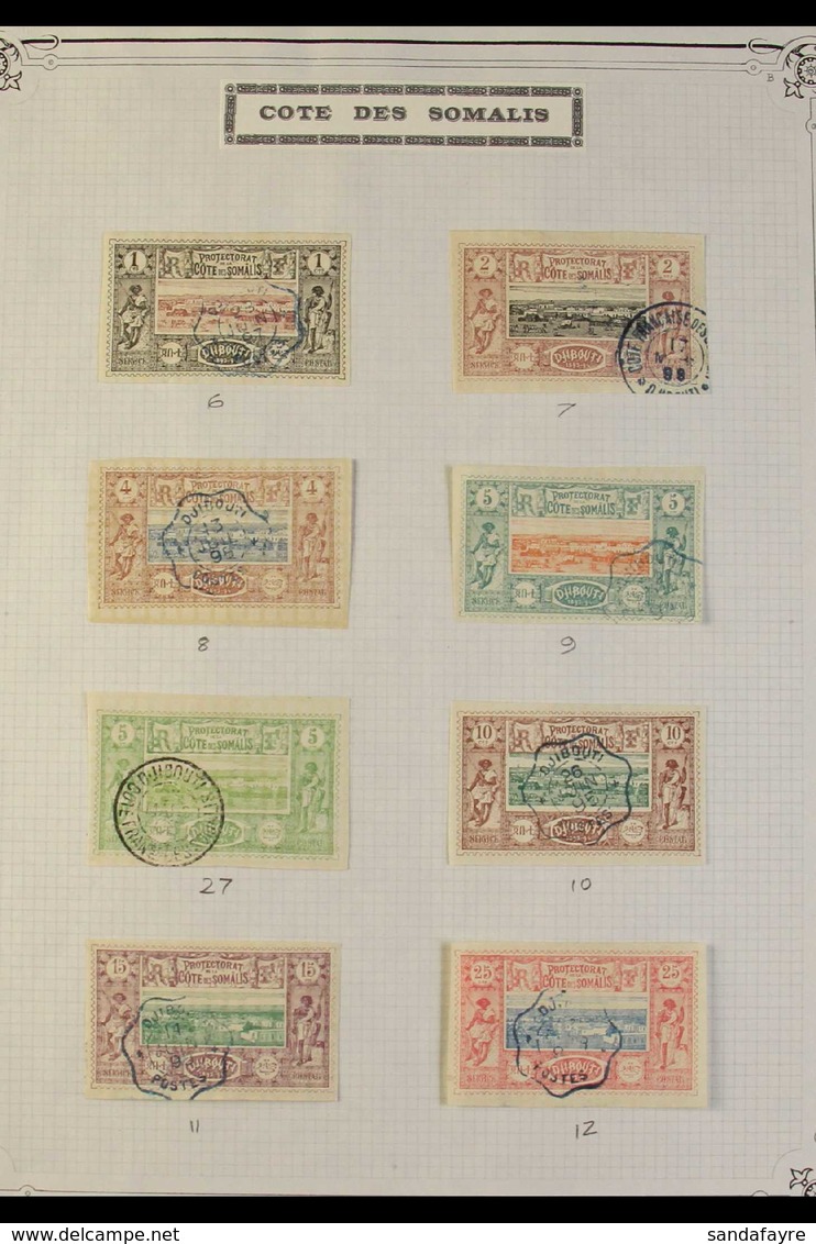 FRENCH SOMALI COAST - DJIBOUTI  1894-1902 All Different Very Fine Used Collection On Album Pages, Includes 1894-1900 Pic - Altri & Non Classificati