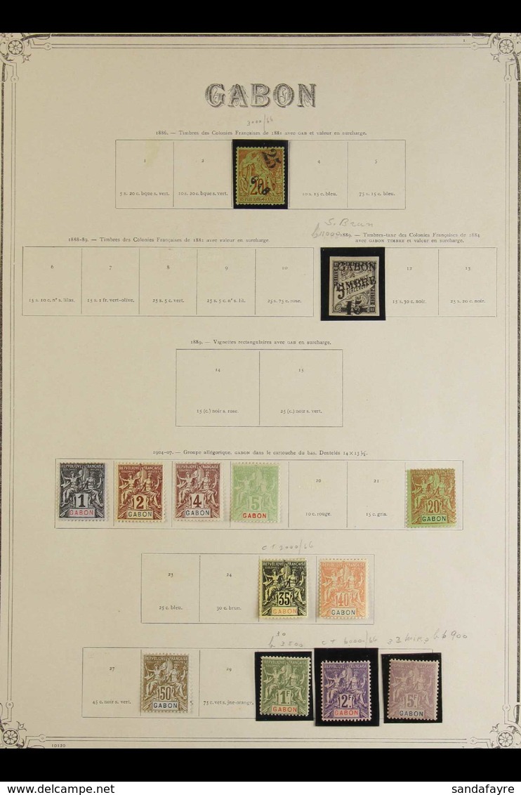 GABON  1886-1932 FINE MINT COLLECTION On Pages, All Different And Almost COMPLETE From 1910 Onwards, Incl. 1886 "25" On  - Andere & Zonder Classificatie
