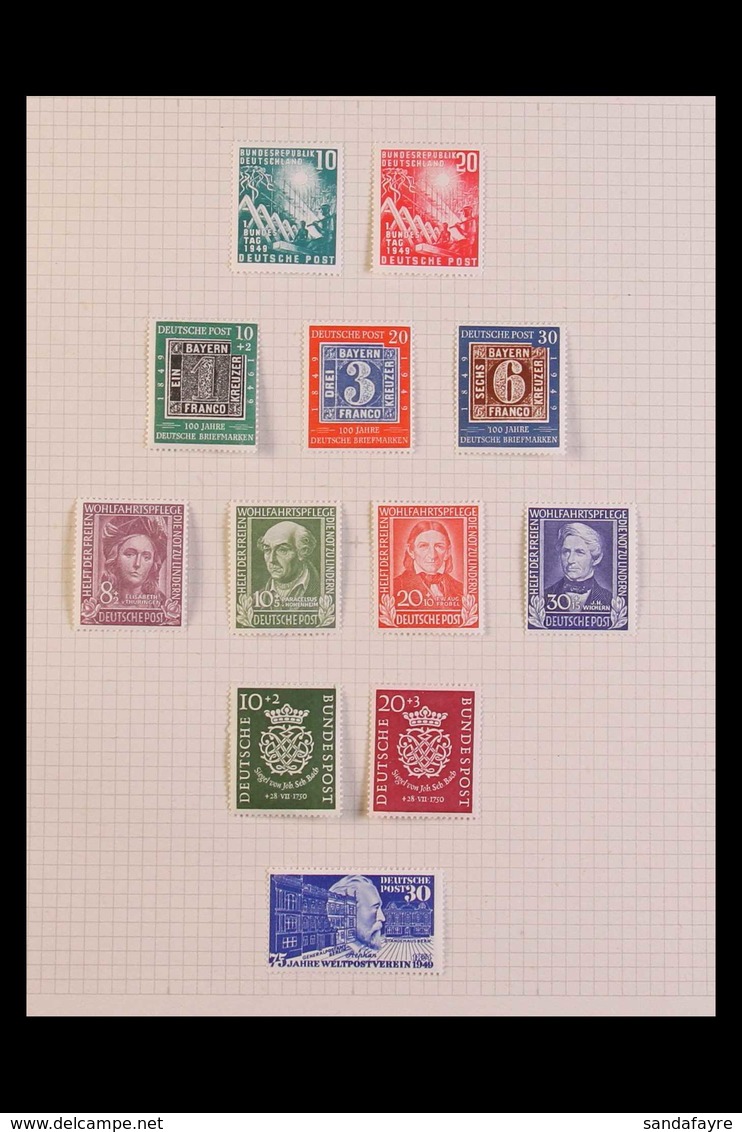 1949-1955 COMPREHENSIVE SUPERB MINT COLLECTION  On Leaves, All Different, Almost COMPLETE For The Period, Includes 1949  - Sonstige & Ohne Zuordnung