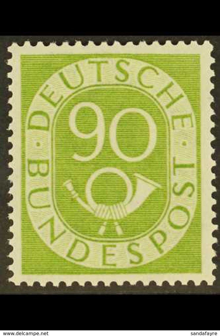 1951-52  90pf Yellow-green Posthorn (Michel 138, SG 1060), Superb Never Hinged Mint, Very Fresh. For More Images, Please - Altri & Non Classificati