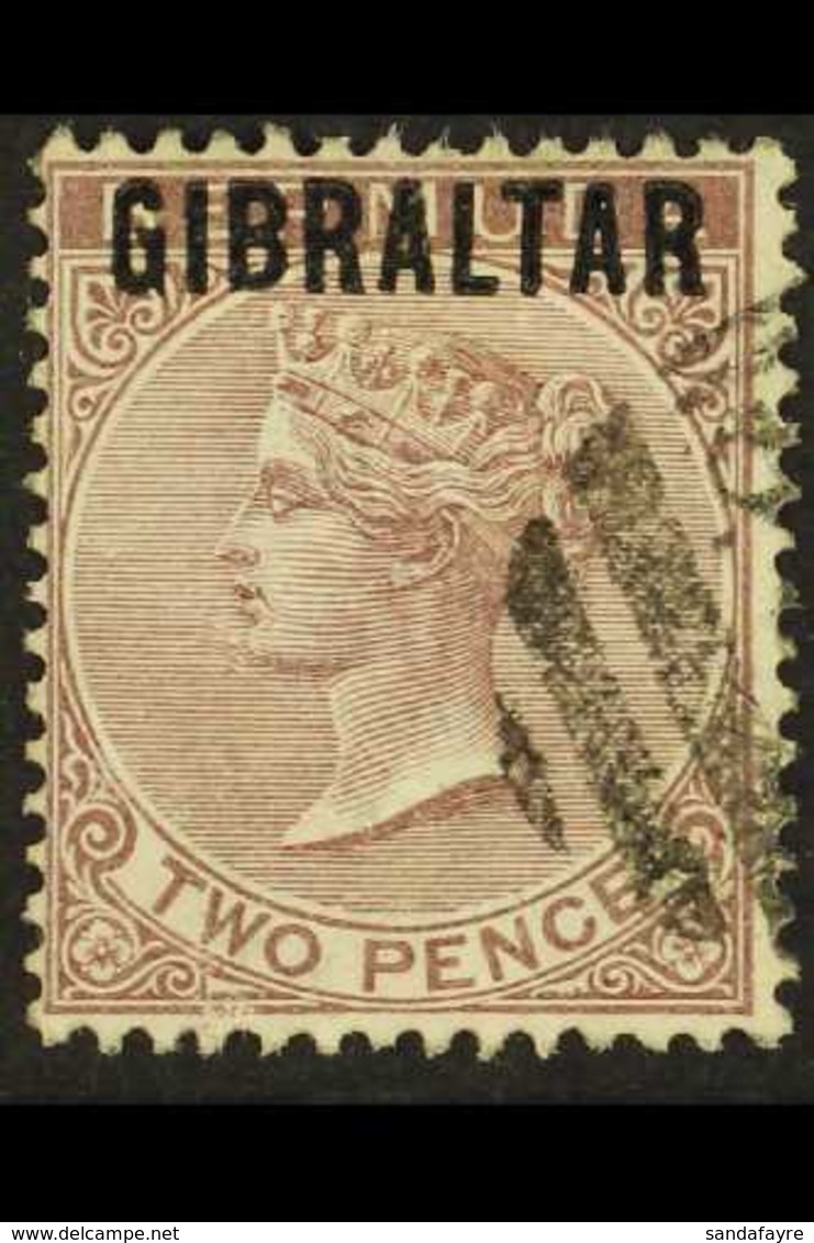 1886  2d Purple Brown "GIBRALTAR" Opt'd, SG 3, Good Used For More Images, Please Visit Http://www.sandafayre.com/itemdet - Gibilterra