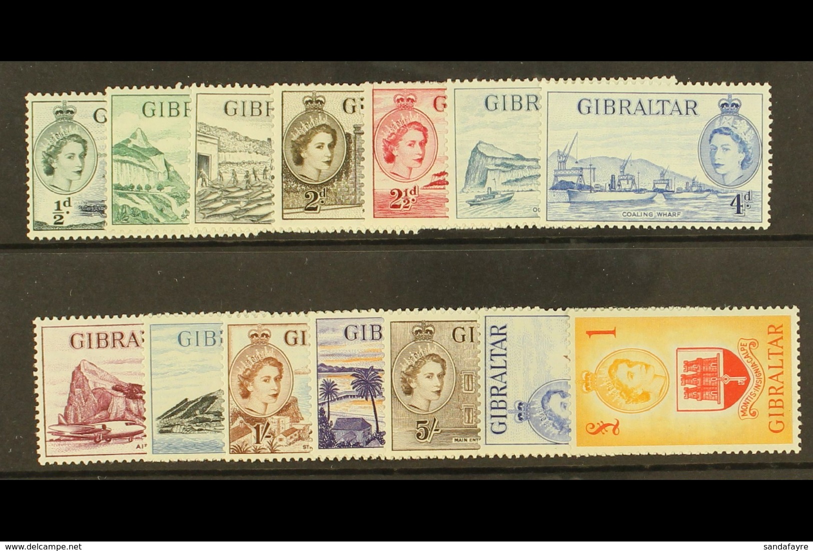 1953  QEII Pictorial Set Complete, SG 145/58, Very Fine And Fresh Mint. (14 Stamps) For More Images, Please Visit Http:/ - Gibraltar