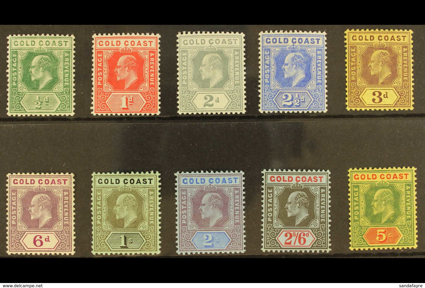 1907-13  King Edward VII Watermark Multi Crown CA Complete Set, SG 59/68, Fine Mint. (10 Stamps) For More Images, Please - Costa D'Oro (...-1957)