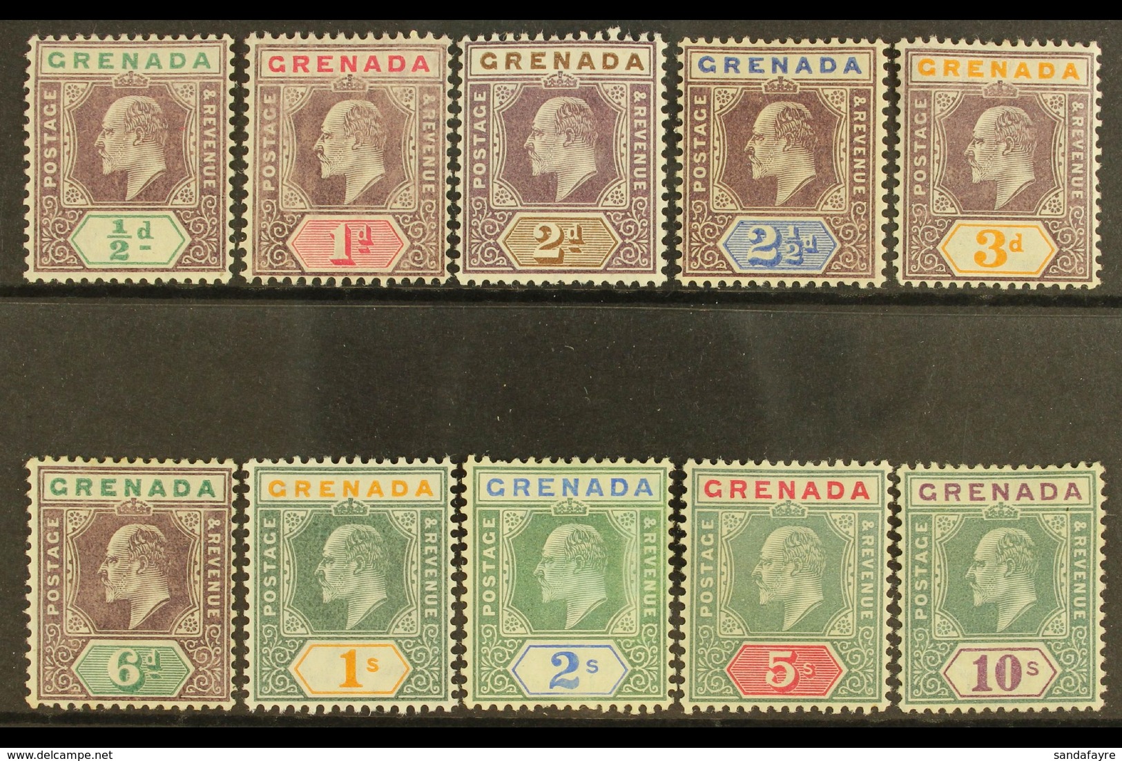 1904  Ed VII Set Complete, Wmk MCA, SG 67/76, Very Fine Mint. (10 Stamps) For More Images, Please Visit Http://www.sanda - Grenade (...-1974)