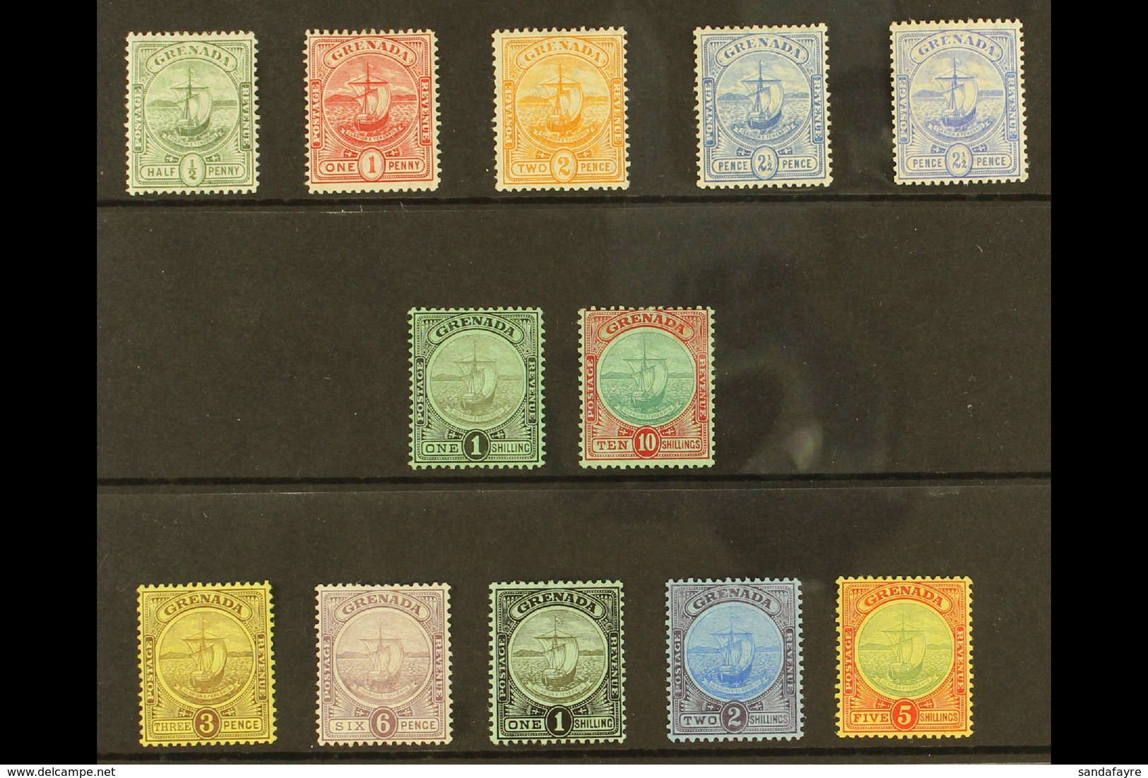 1906-11  "Badge Of The Colony" All Three Sets Complete, SG 77/88, Plus The 2½d Ultramarine Shade, SG 80a, Fine Mint. (12 - Grenada (...-1974)