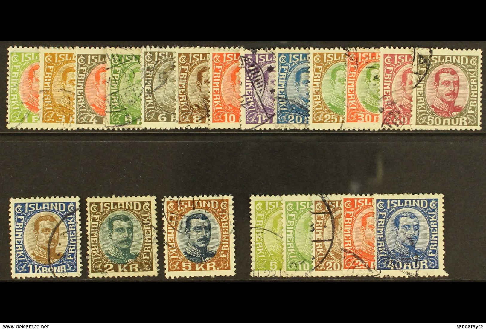 1920 - 1922  Christian X Set Complete Including 1921 New Colours, SG 116/36, Very Fine Used. (21 Stamps) For More Images - Andere & Zonder Classificatie