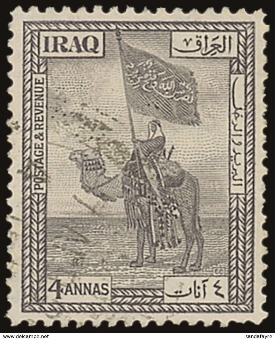 1923  4a Violet With WATERMARK CROWN TO LEFT OF CA Variety, SG 46w, Fine Used, Few Short Perfs Right. For More Images, P - Irak