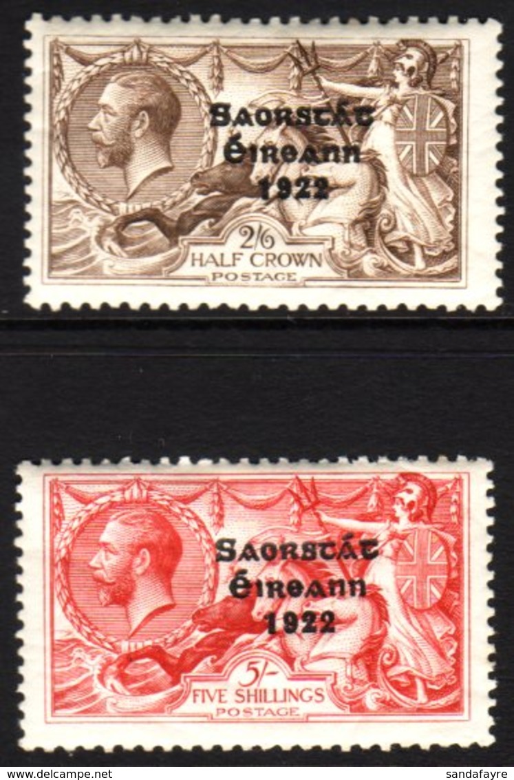 1927-28  2s 6d And 5s Seahorses SG 86/87, Fine Mint. (2) For More Images, Please Visit Http://www.sandafayre.com/itemdet - Autres & Non Classés