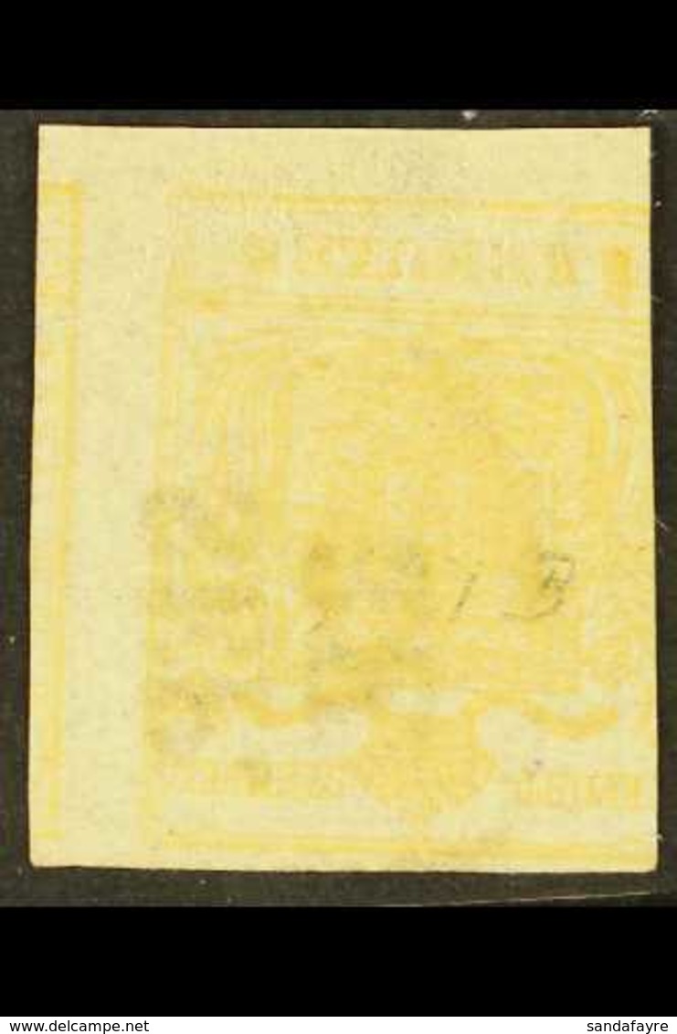 LOMBARDY VENETIA  1851 5c Yellow Ochre, Variety "printed On Both Sides, Inverted", Sass 13, Very Fine Used. For More Ima - Ohne Zuordnung