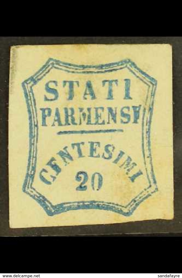 PARMA  1859 20c Blue Provisional Govt, Variety "CFN", Sass 15e, Unused. Some Soiling, Rare Stamp. For More Images, Pleas - Zonder Classificatie