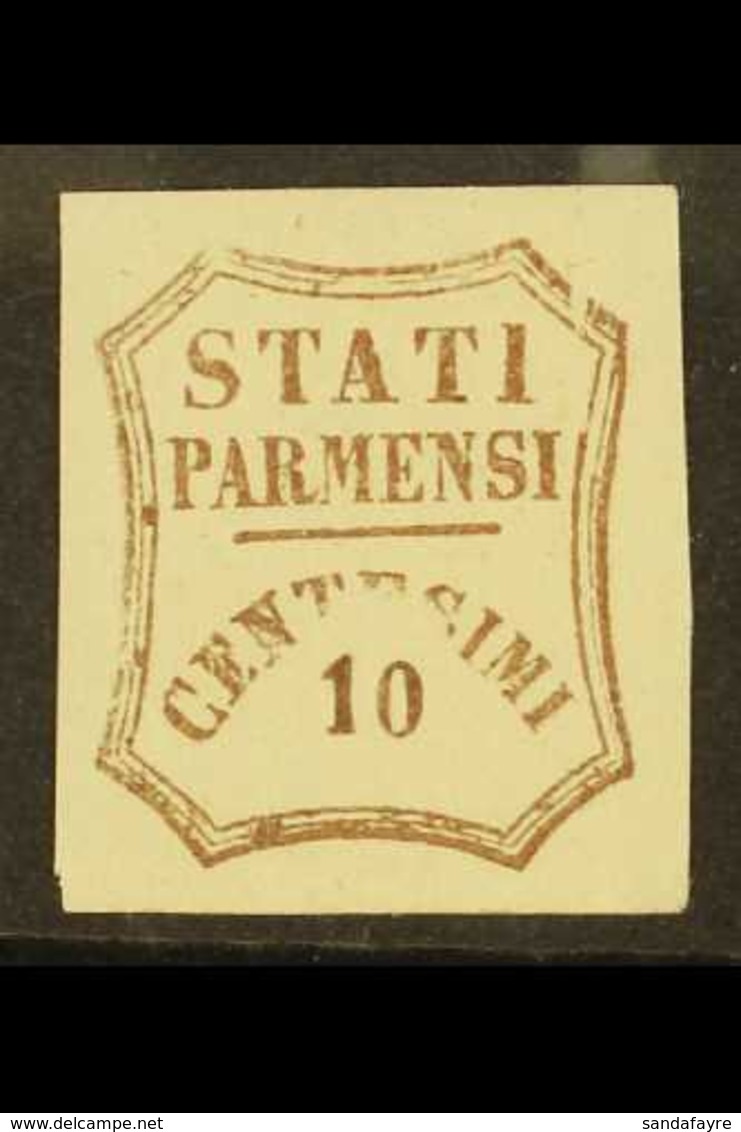 PARMA  1959 10c Brown Provisional Government, Showing Broken "TES" Variety From Positions 21 And 43 On The Sheet, Sasson - Ohne Zuordnung