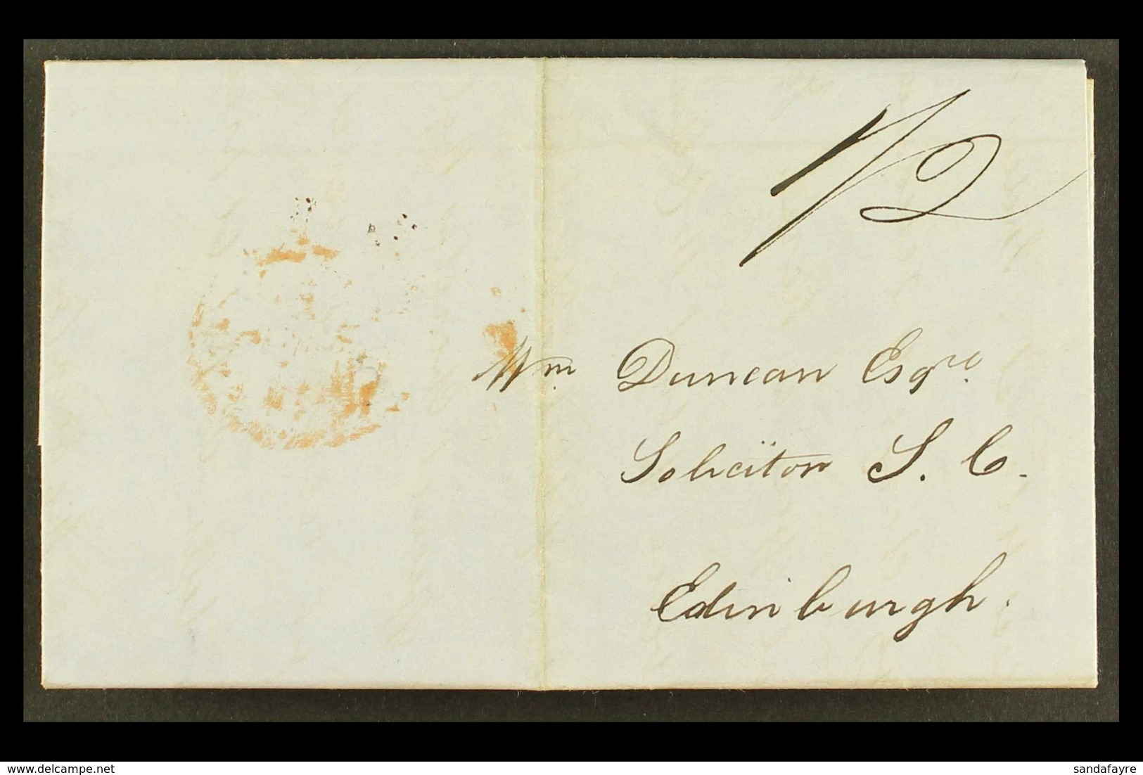 1849 SPANISH TOWN - WILLIAM WEMYSS ANDERSON LETTER  (March) Entire Letter To Scotland, Legal Content Regarding Church Bu - Jamaica (...-1961)