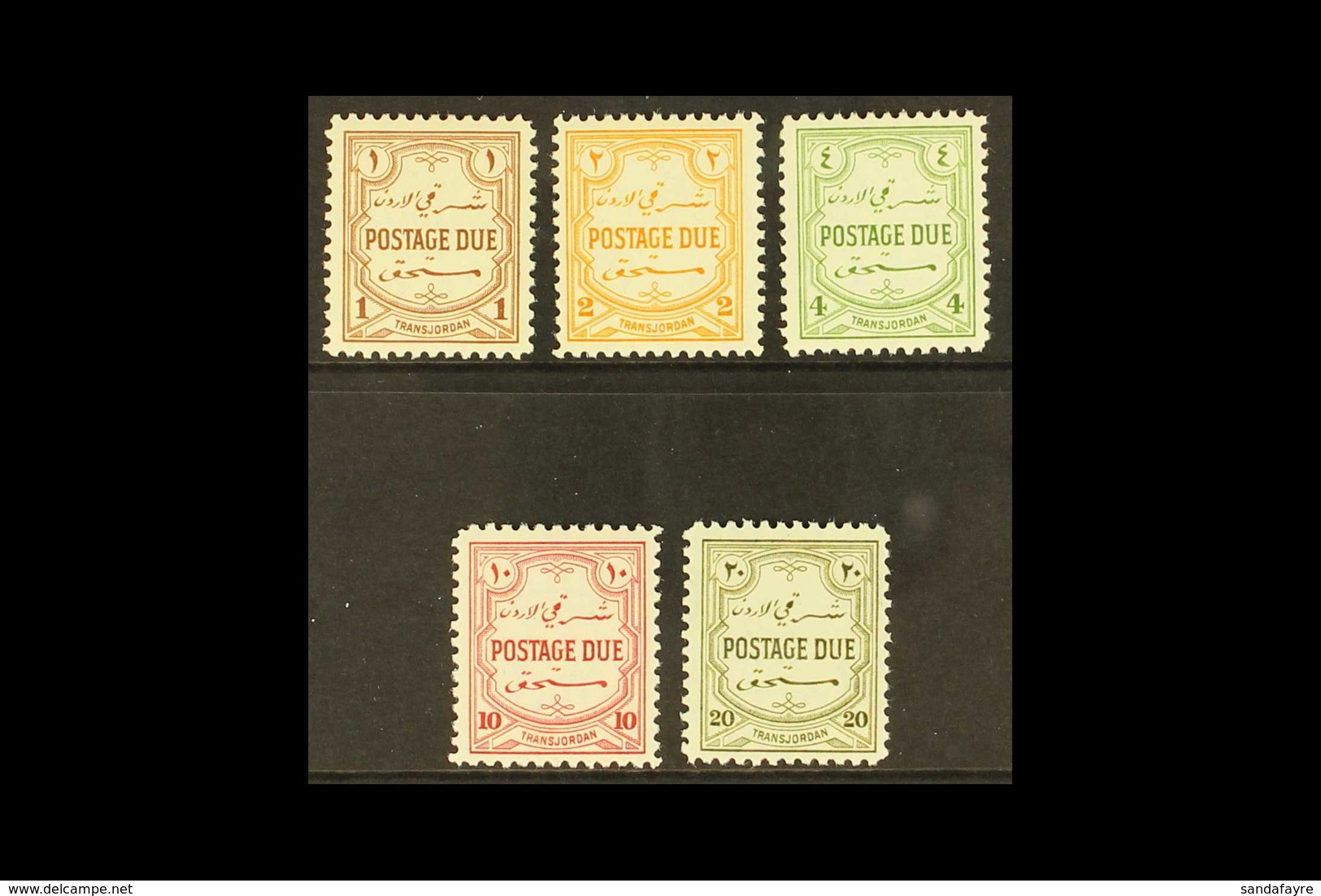 POSTAGE DUES  1944-9 Set Complete, SG D244/8, Very Fine Never Hinged Mint. (5 Stamps) For More Images, Please Visit Http - Jordanië