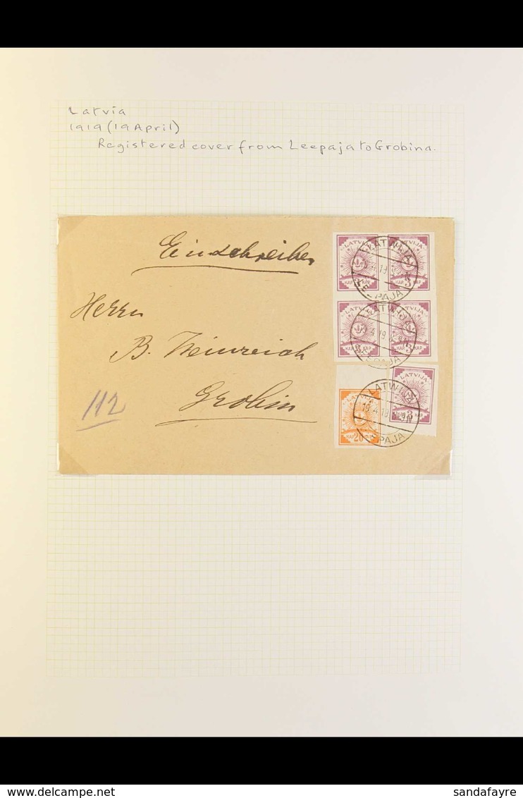 1919-1941 INTERESTING COVERS & CARDS COLLECTION.  A Delightful Collection Of Commercial Covers, Postcards & Postal Stati - Latvia