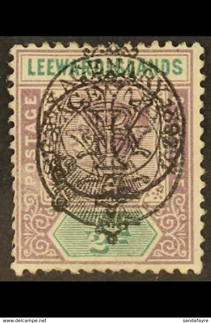 1897  ½d Dull Mauve & Green, Diamond Jubilee DOUBLE OVERPRINT, SG 9a, Mint, Part O.G., Blunt Perfs, Cat.£1400. For More  - Leeward  Islands
