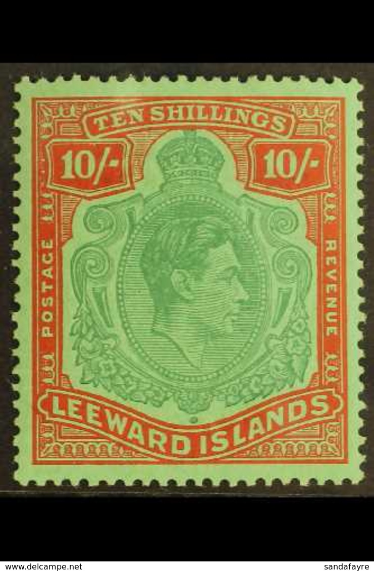 1945  10s Ordinary Paper, Green & Red / Green, SG 113b, Very Fine Mint For More Images, Please Visit Http://www.sandafay - Leeward  Islands